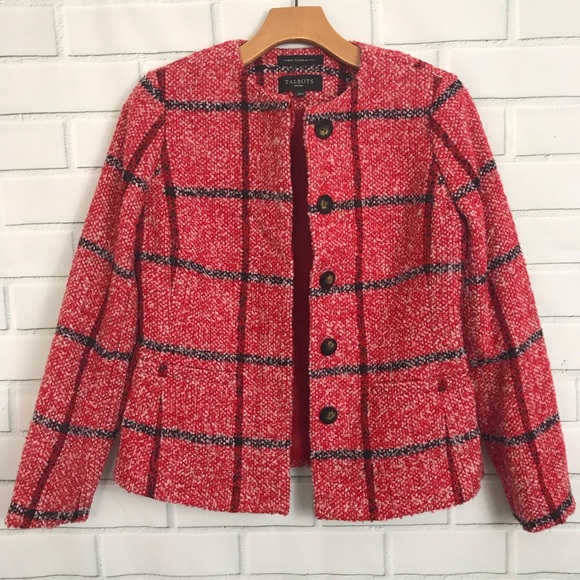Talbots Jackets & Blazers - Talbots Tweed Wool Blend Blazer Jacket woven Italy
